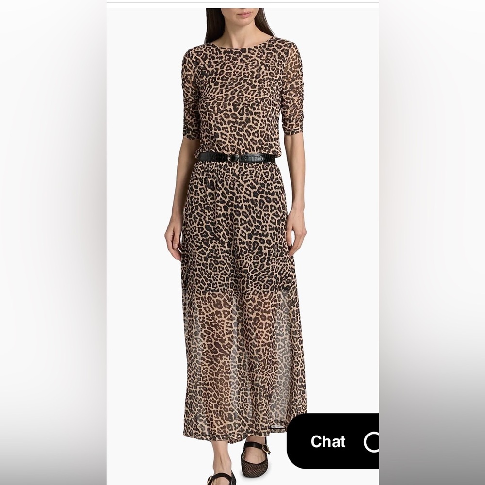 Leopard Print Maxi Dress - Brown